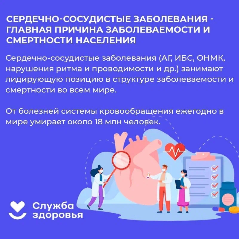 Сердечно-сосудистые заболевания - главная причина заболеваемости и смертности населения